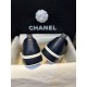 Chanel Blue and Black Patchwork Diamond Loafers