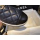 Chanel Blue and Black Patchwork Diamond Loafers