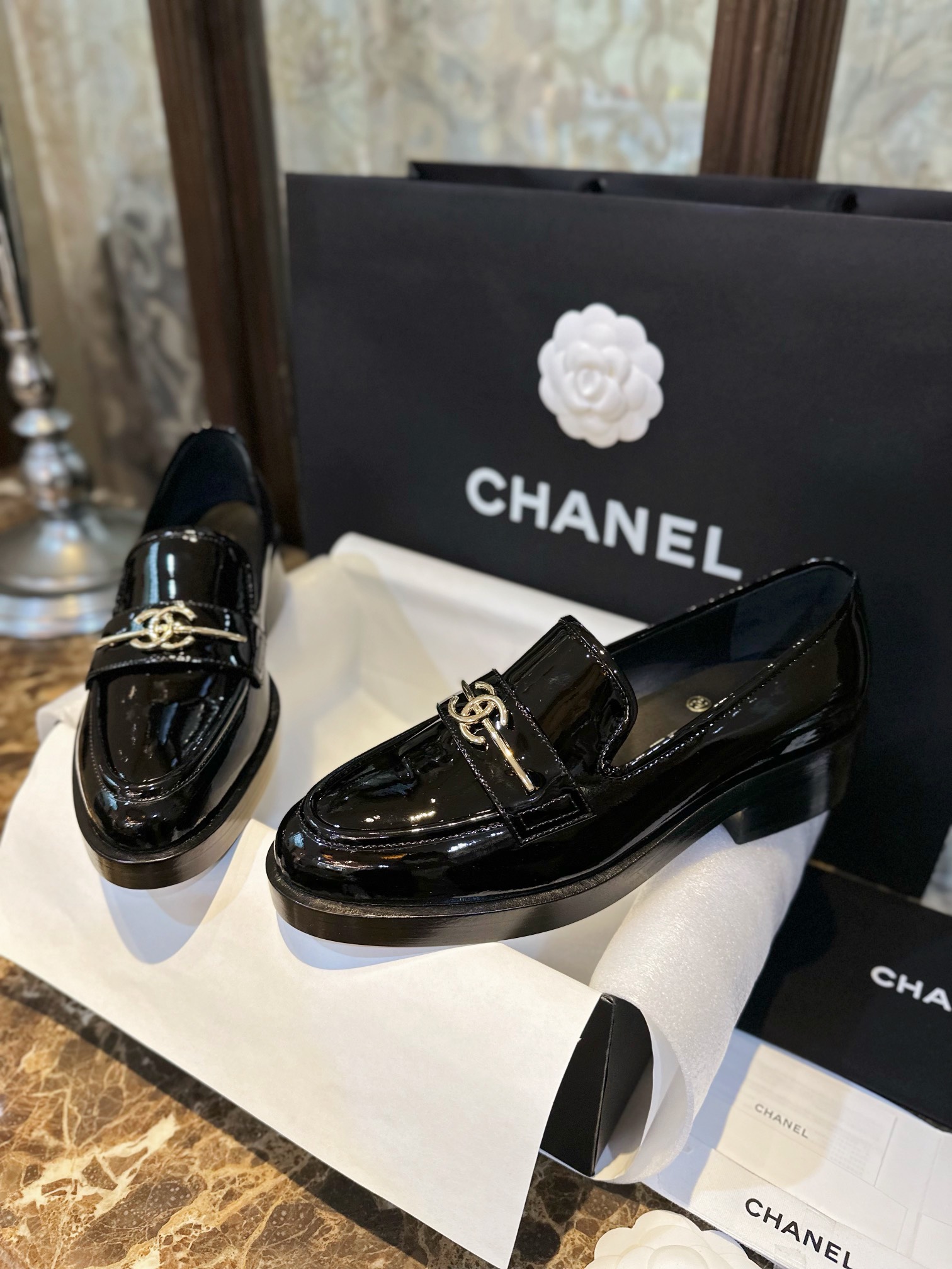 Chanel Chic Double C Long Tassel Loafers