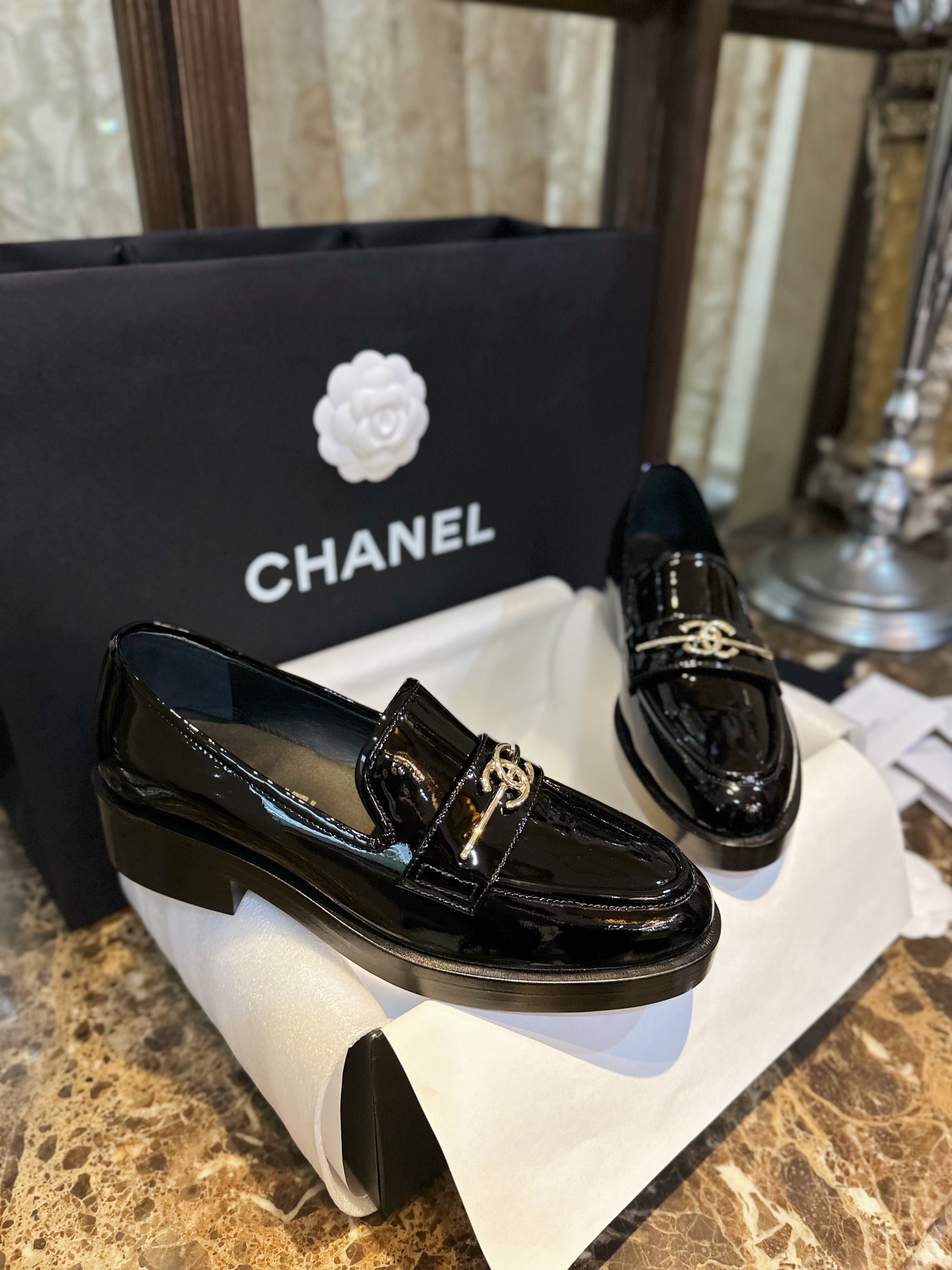 Chanel Chic Double C Long Tassel Loafers