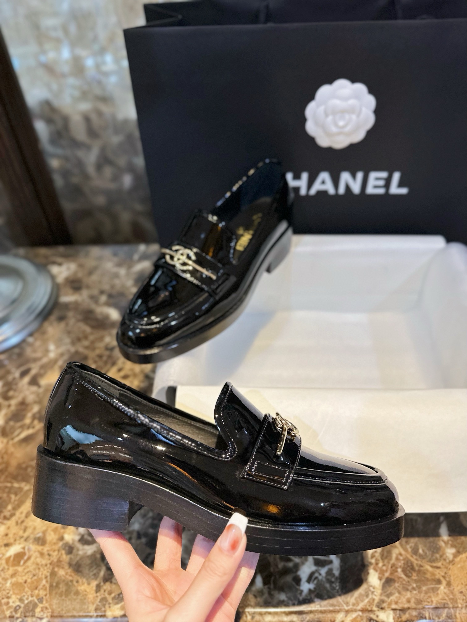 Chanel Chic Double C Long Tassel Loafers