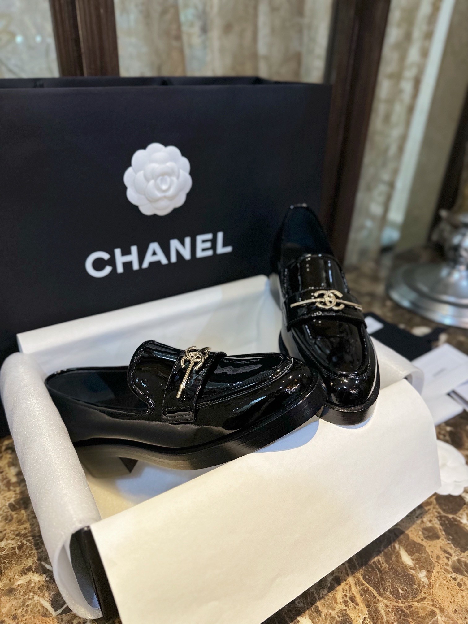 Chanel Chic Double C Long Tassel Loafers