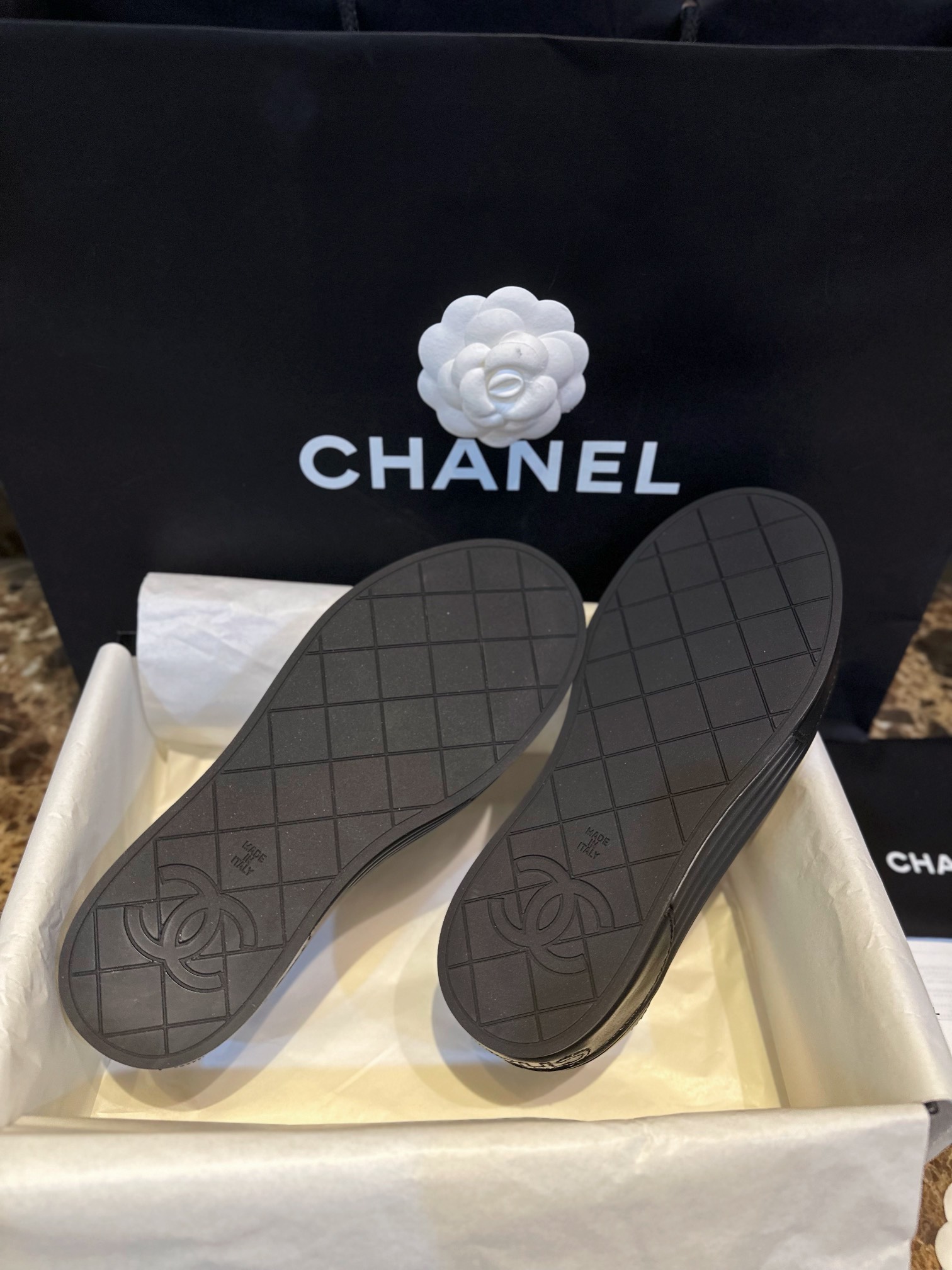 Chanel Black Diamond Loafers