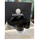 Chanel Black Patent Round Buckle Loafers