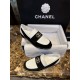 Chanel Black and White Round Buckle Loafers