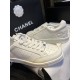 Chanel Embossed White Sneakers