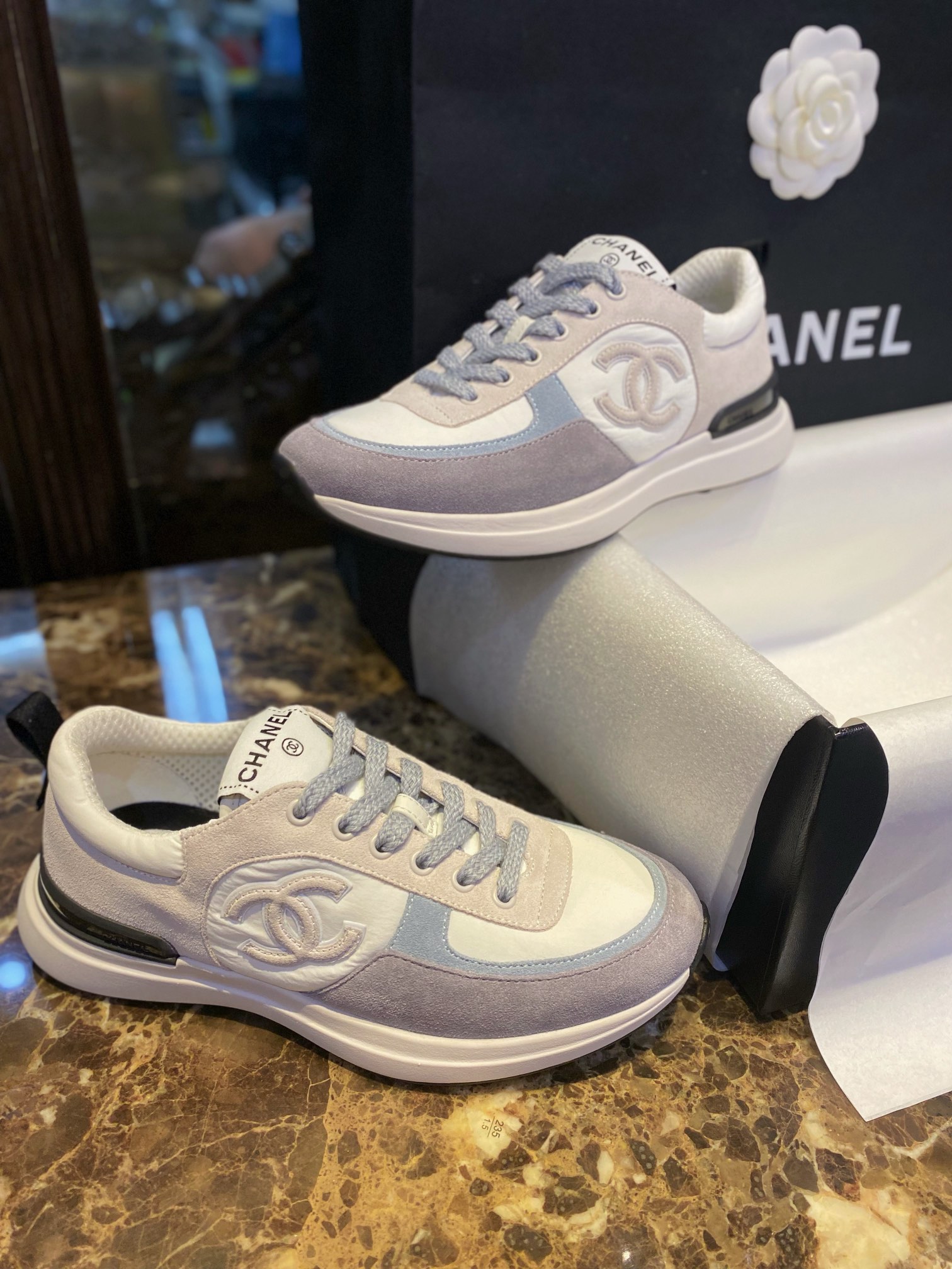 Chanel Suede Grape-Colored Sneakers