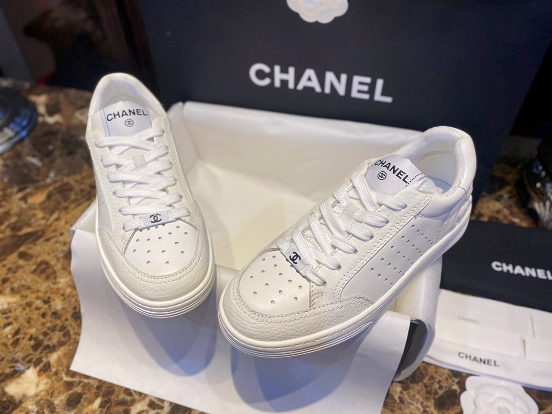 Chanel White Panda Skate Shoes