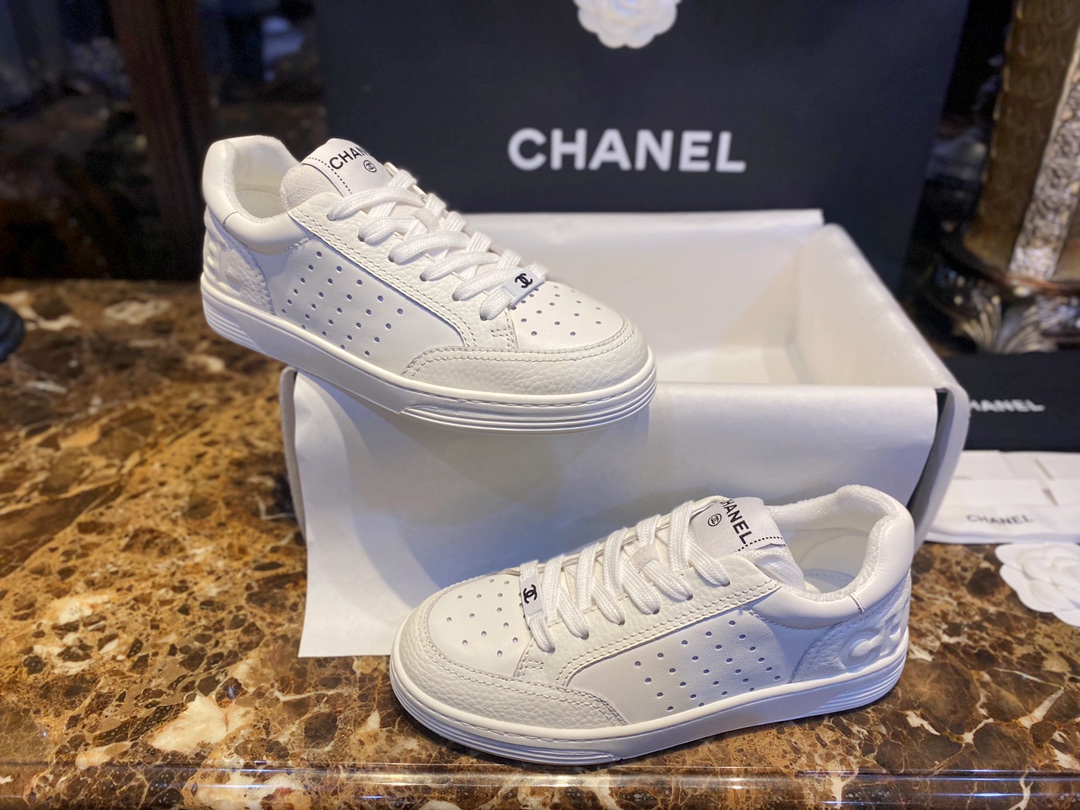 Chanel White Panda Skate Shoes