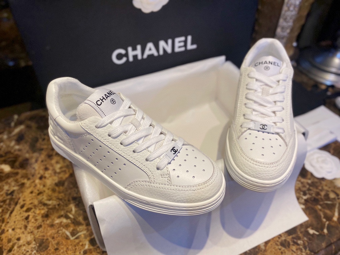 Chanel White Panda Skate Shoes