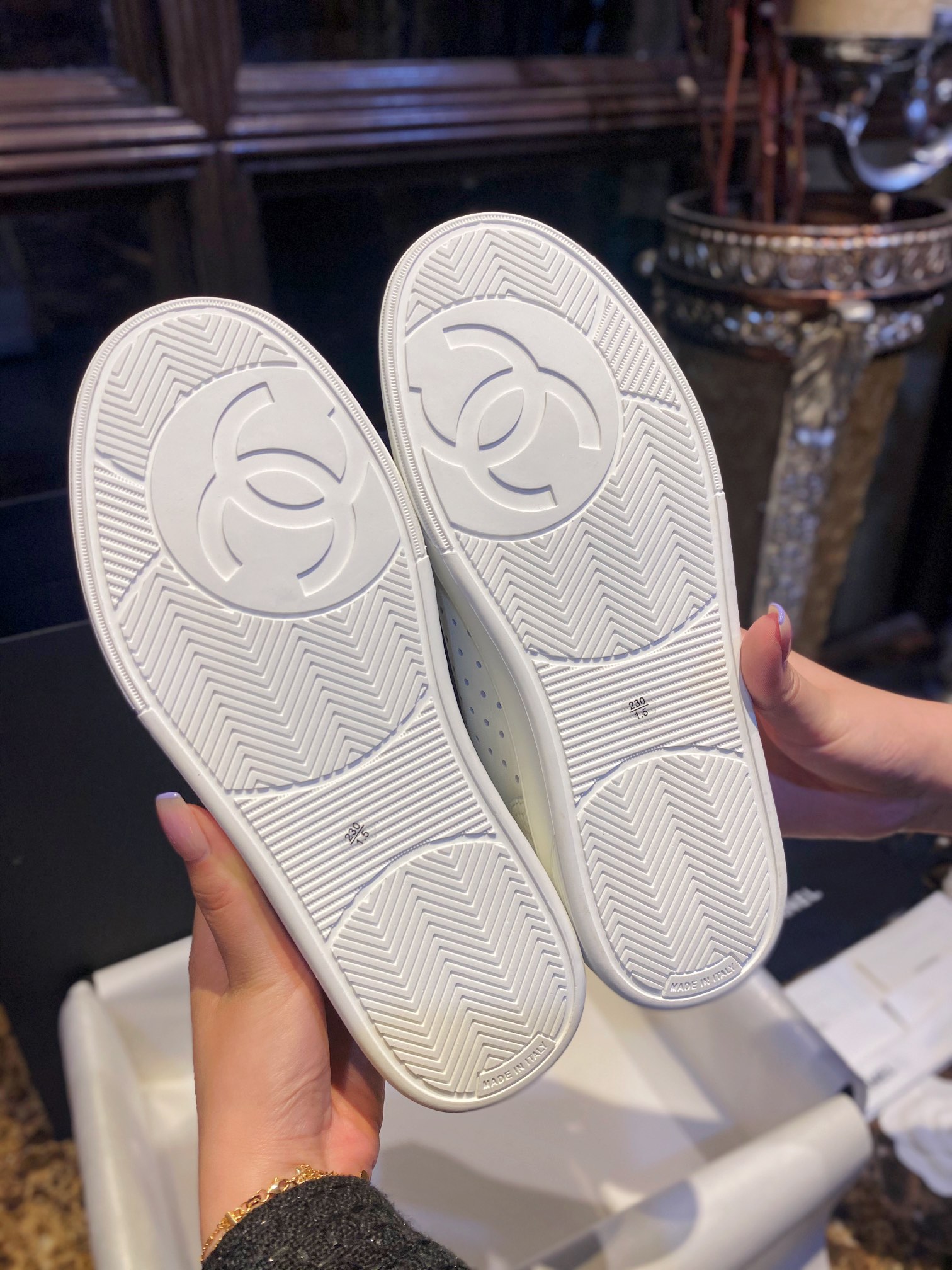 Chanel White Panda Skate Shoes