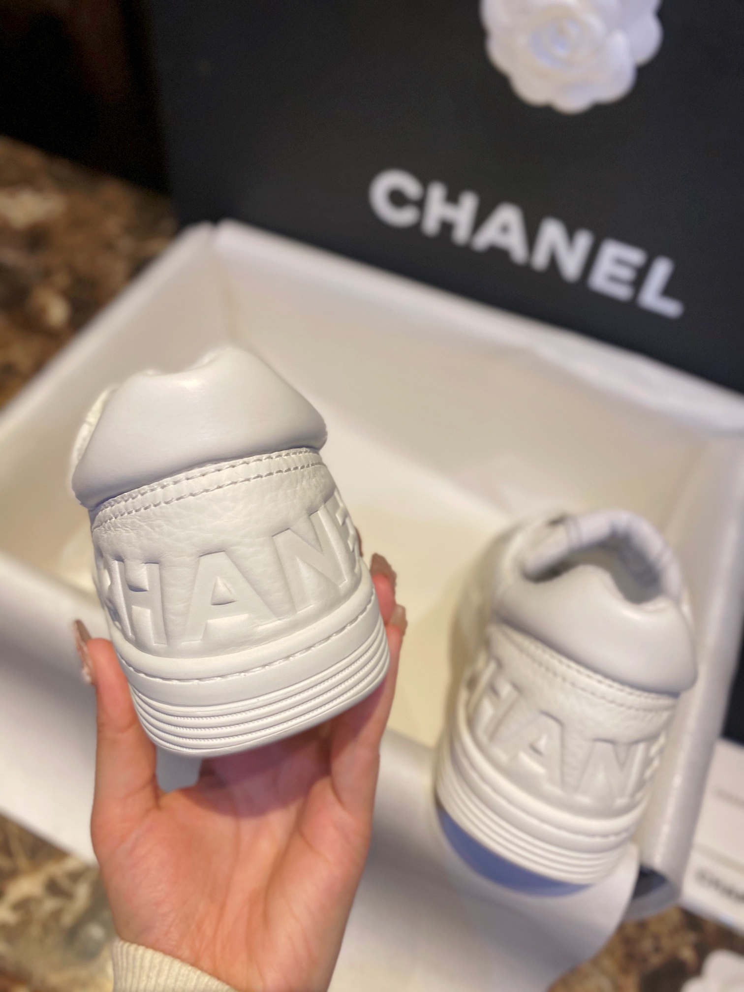 Chanel White Panda Skate Shoes