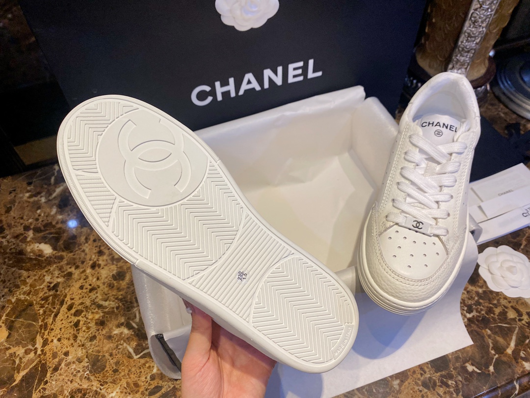 Chanel White Panda Skate Shoes