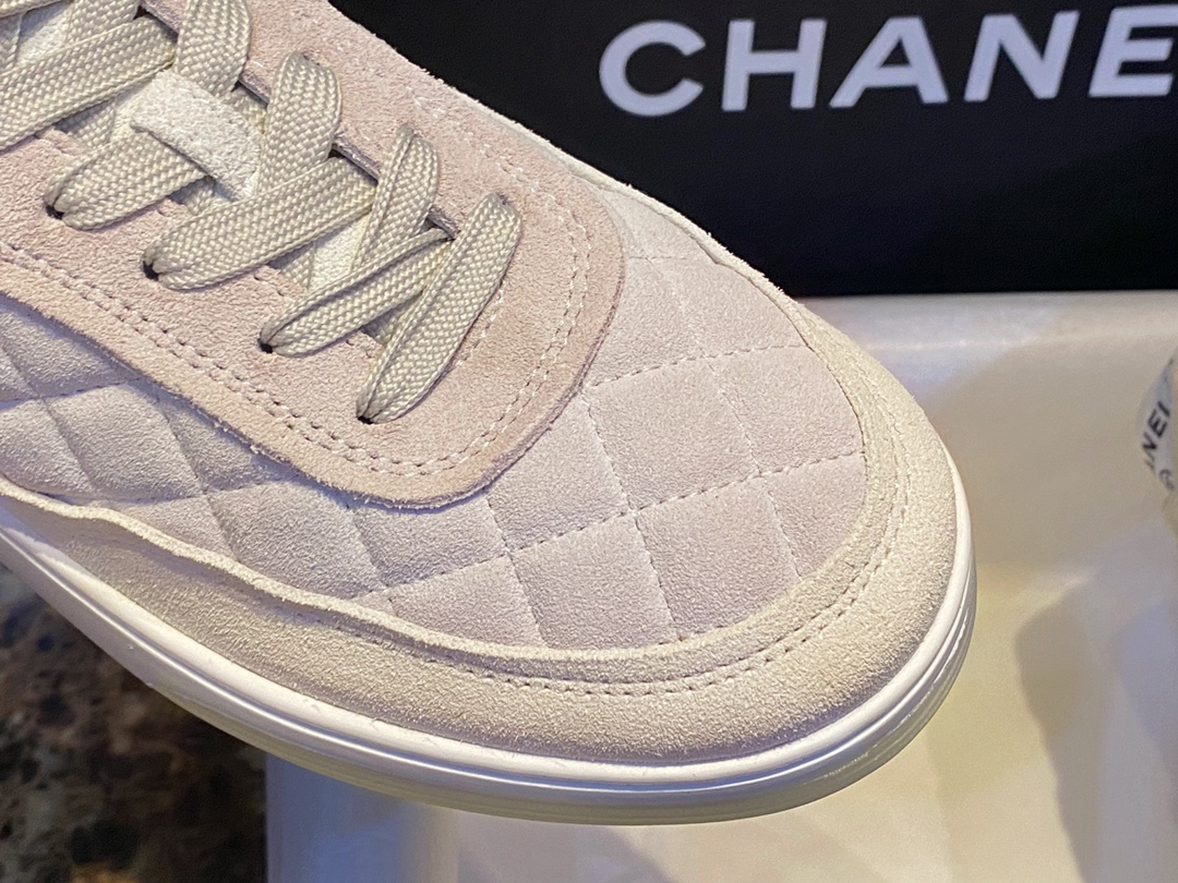 Chanel Grey-Pink Colorblock Sneakers