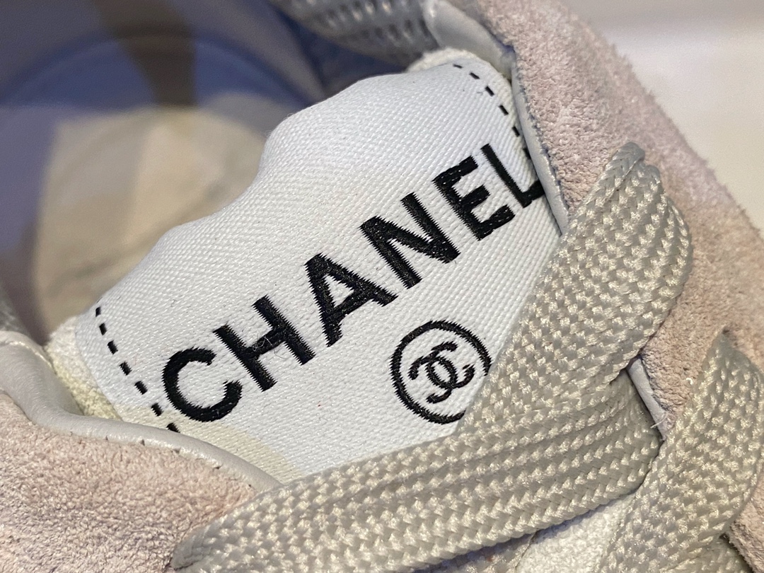 Chanel Grey-Pink Colorblock Sneakers