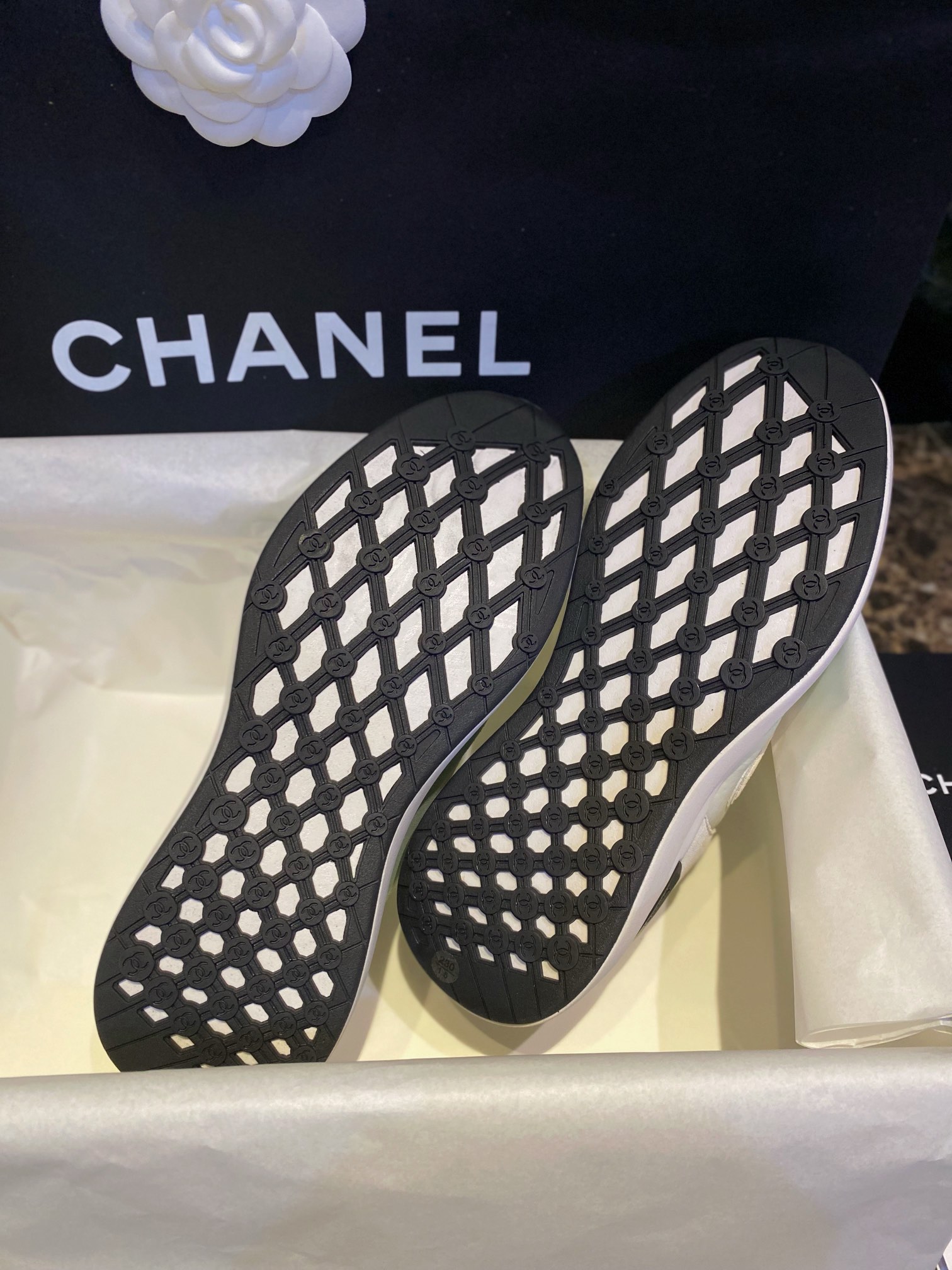 Chanel Suede Sports Shoes in Grass Green