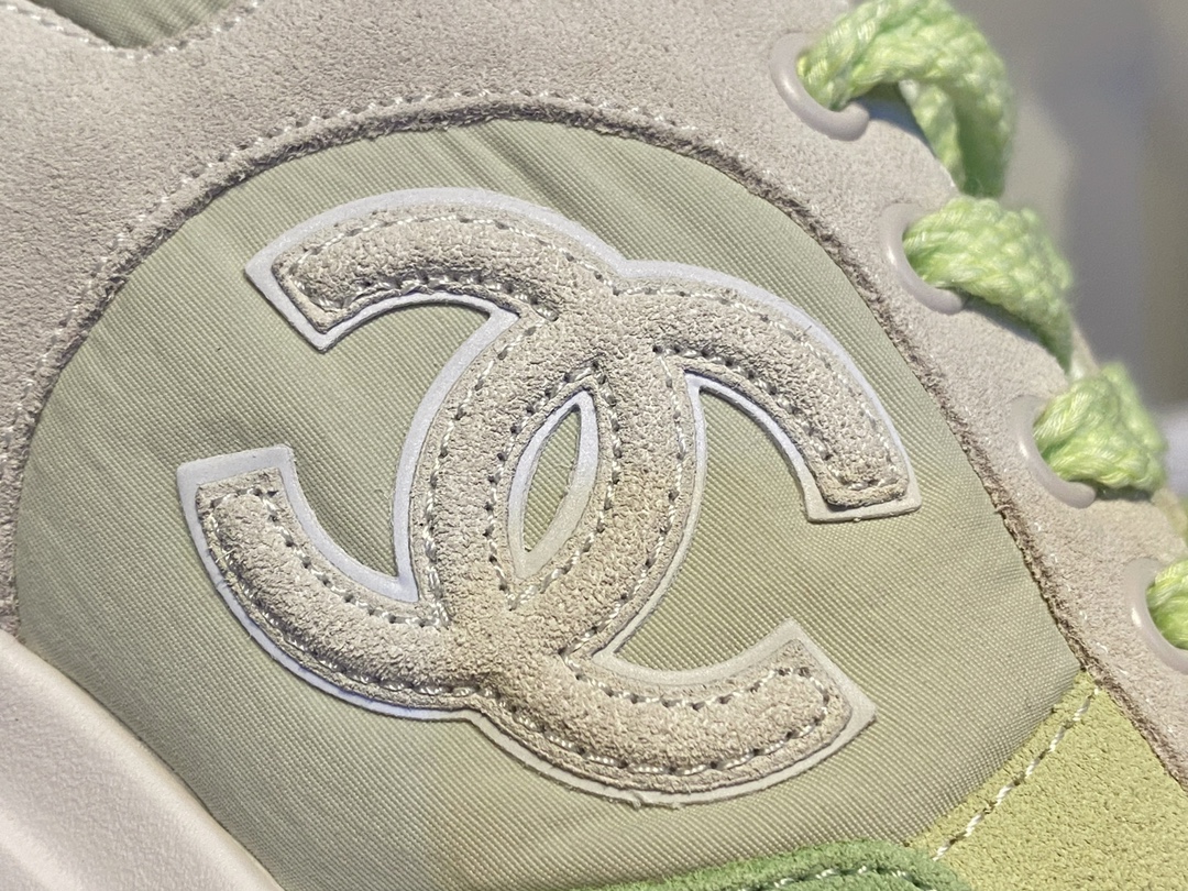 Chanel Suede Sports Shoes in Grass Green