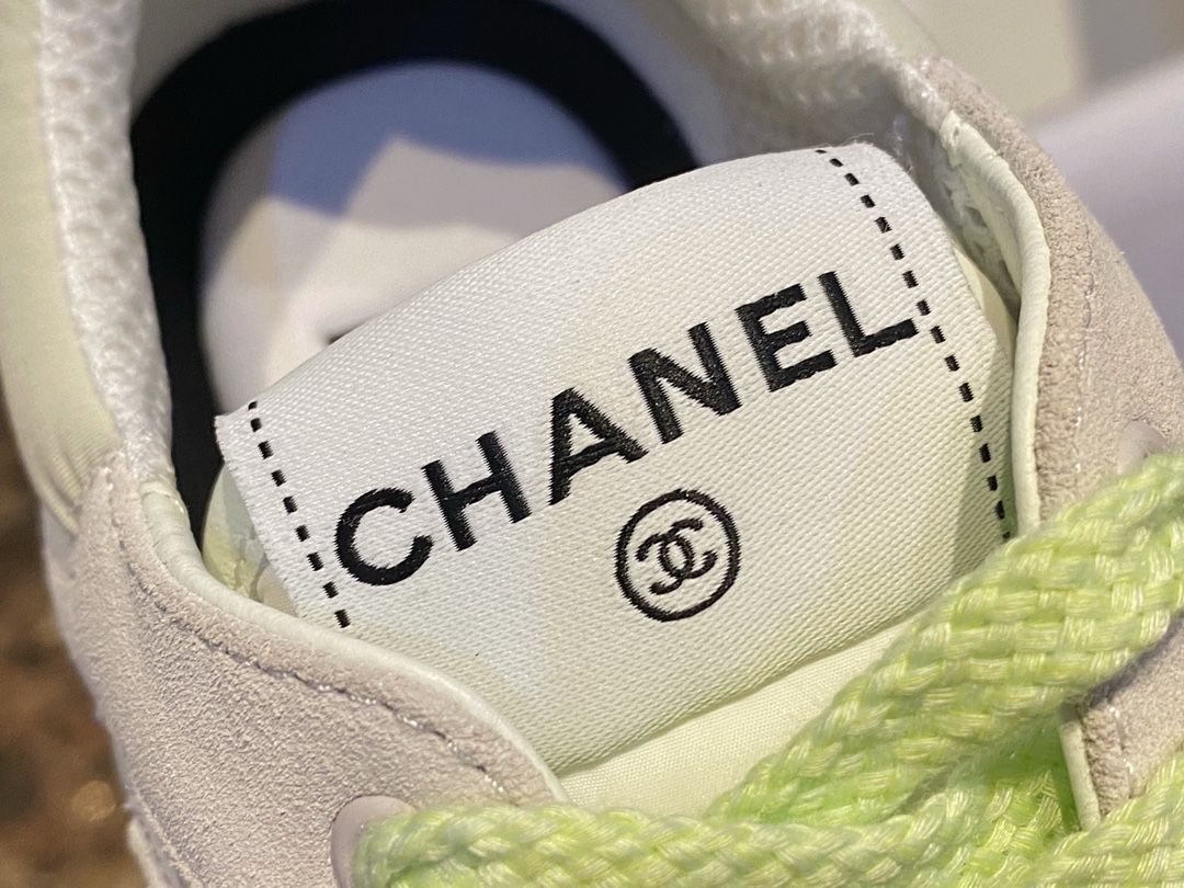 Chanel Suede Sports Shoes in Grass Green