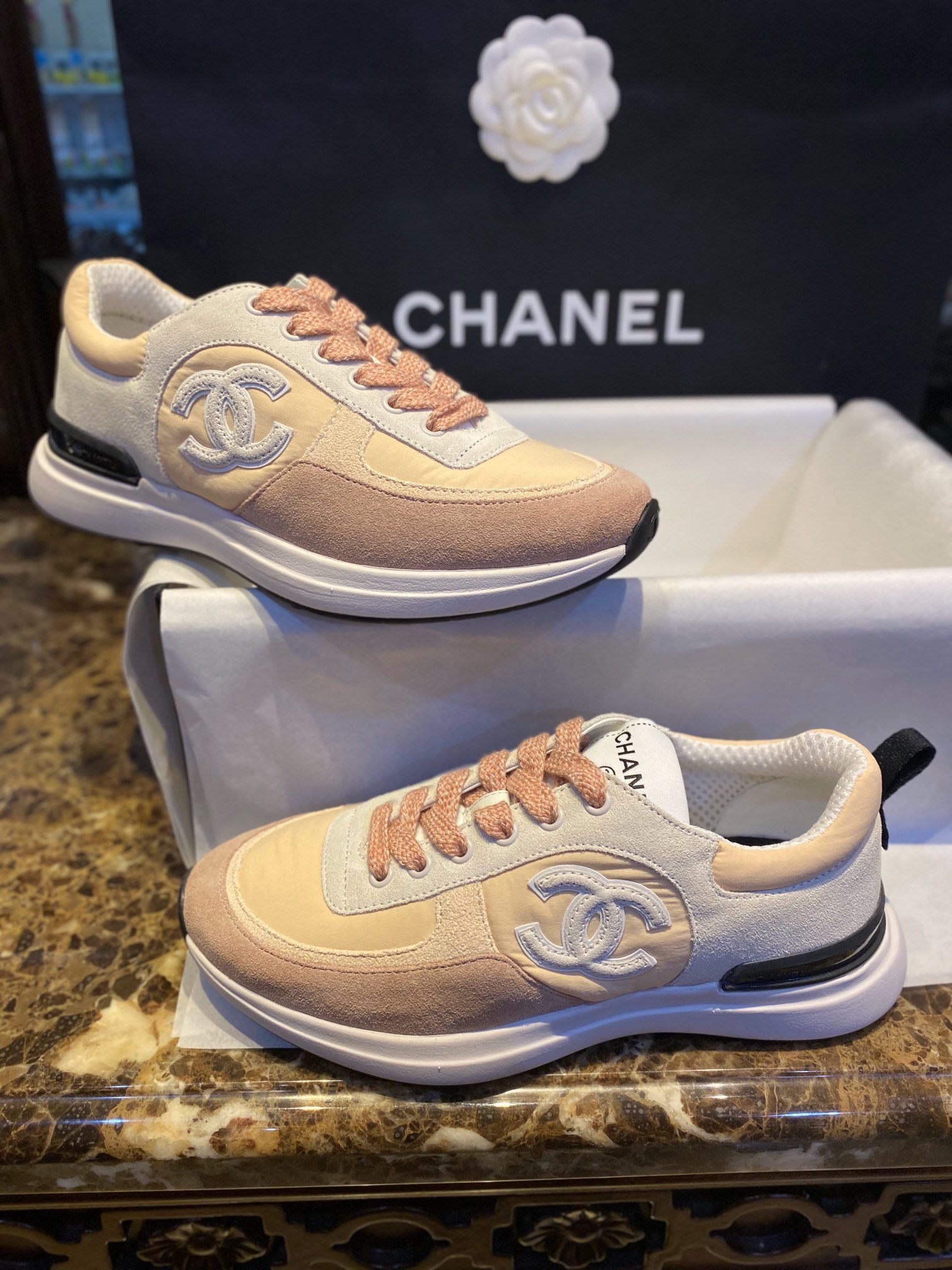 Chanel Suede Sports Shoes in Girly Pink