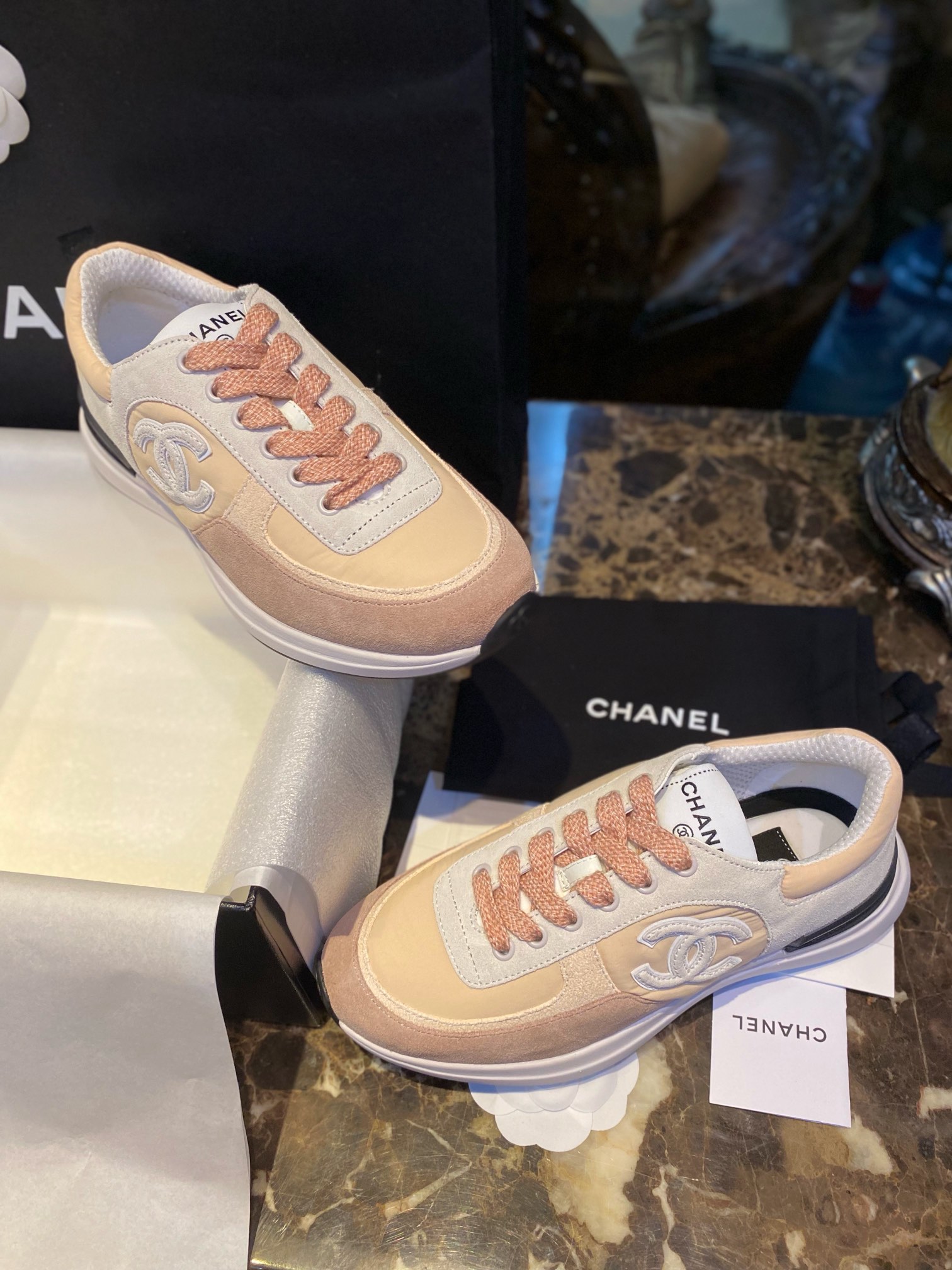 Chanel Suede Sports Shoes in Girly Pink