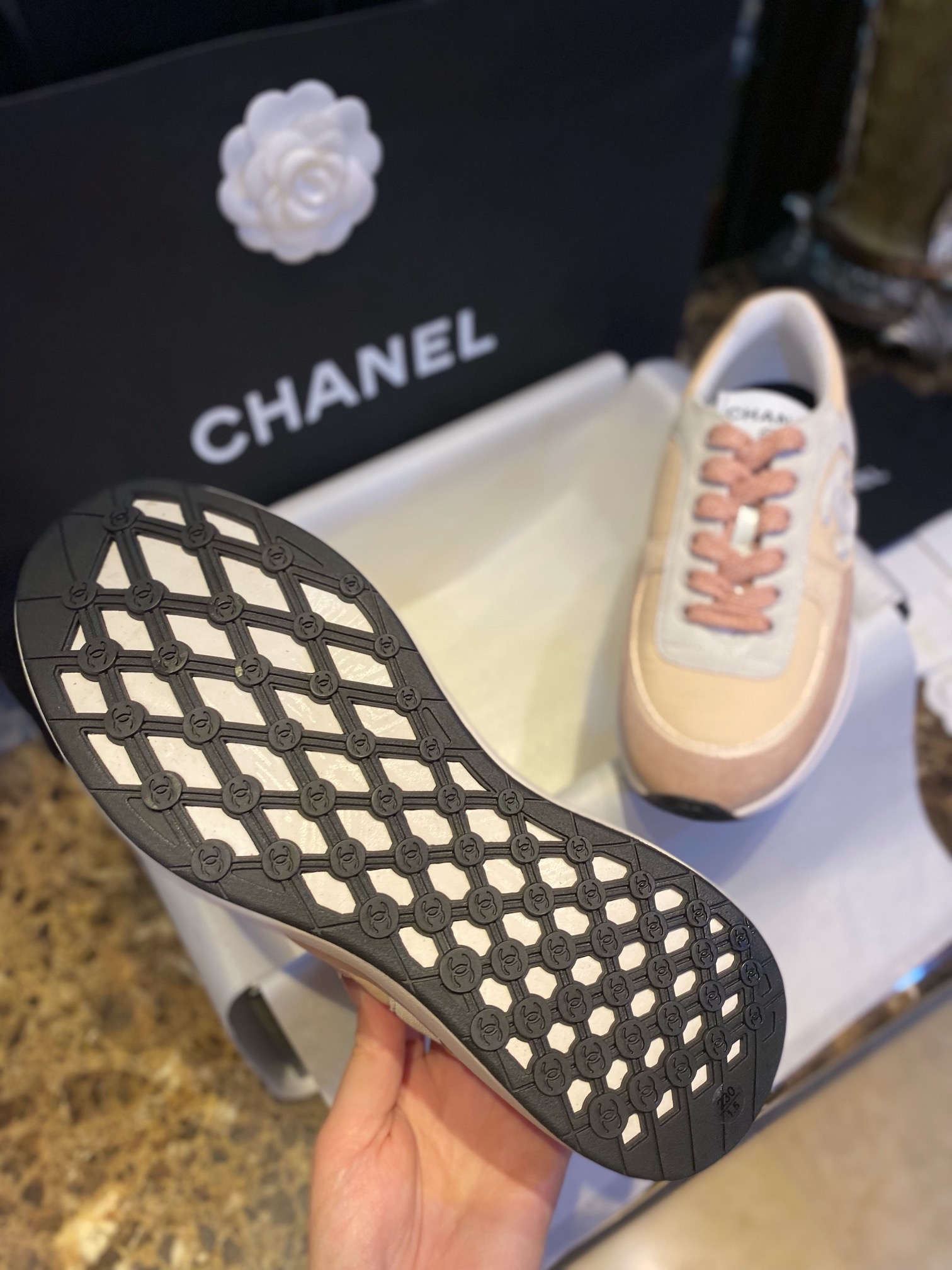 Chanel Suede Sports Shoes in Girly Pink