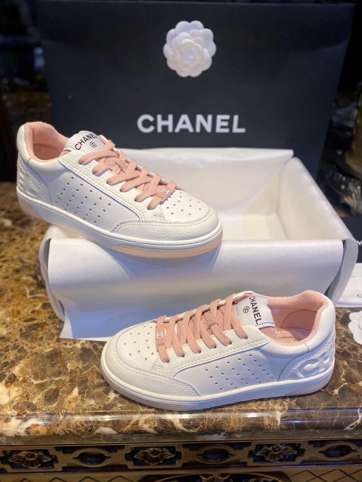 Chanel Pink Panda Skate Shoes