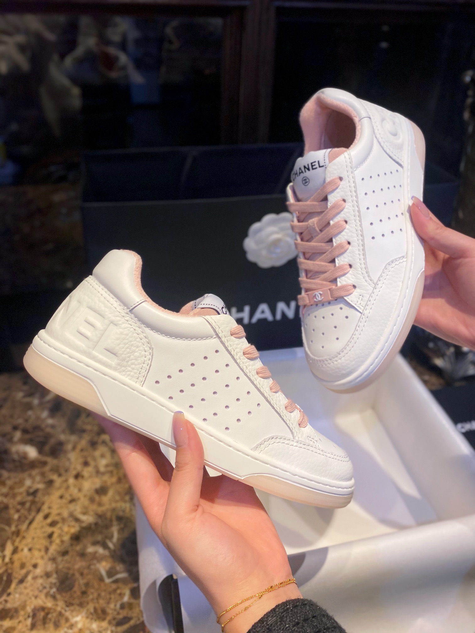 Chanel Pink Panda Skate Shoes