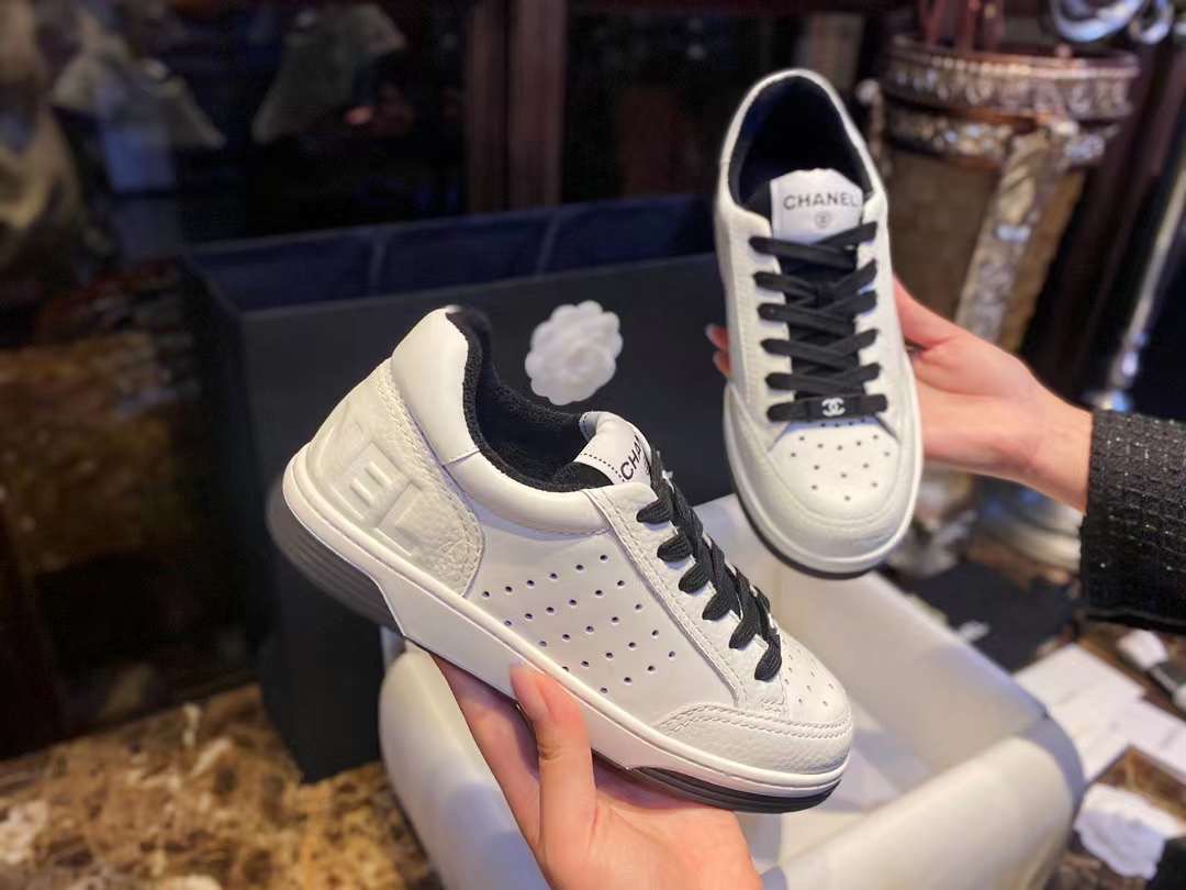 Chanel Black and White Panda Skate Shoes