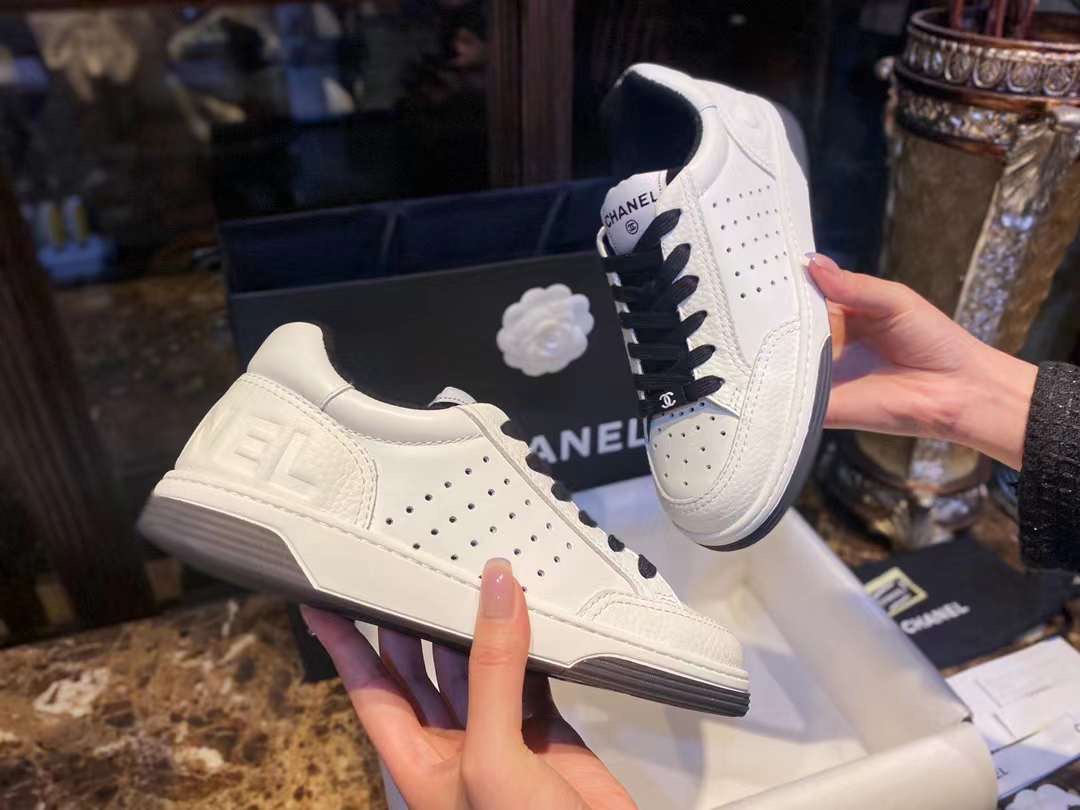 Chanel Black and White Panda Skate Shoes