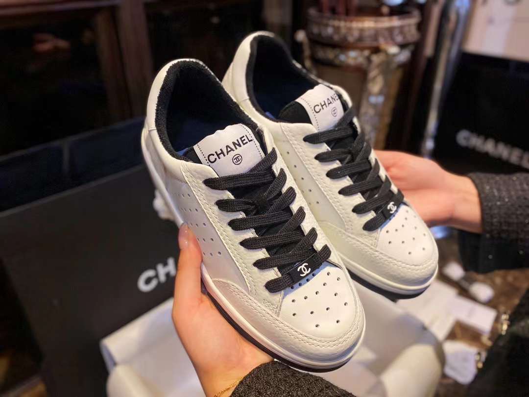 Chanel Black and White Panda Skate Shoes