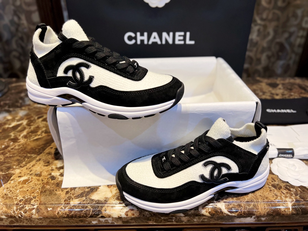 Chanel Panda Sock Sneakers