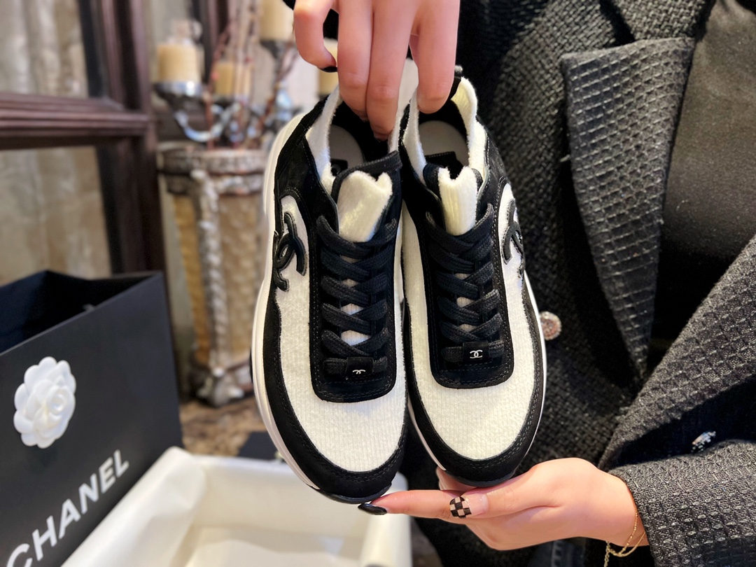 Chanel Panda Sock Sneakers