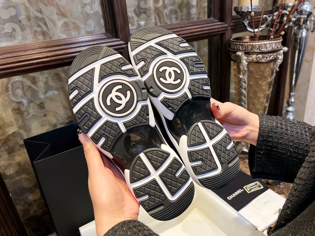 Chanel Panda Sock Sneakers