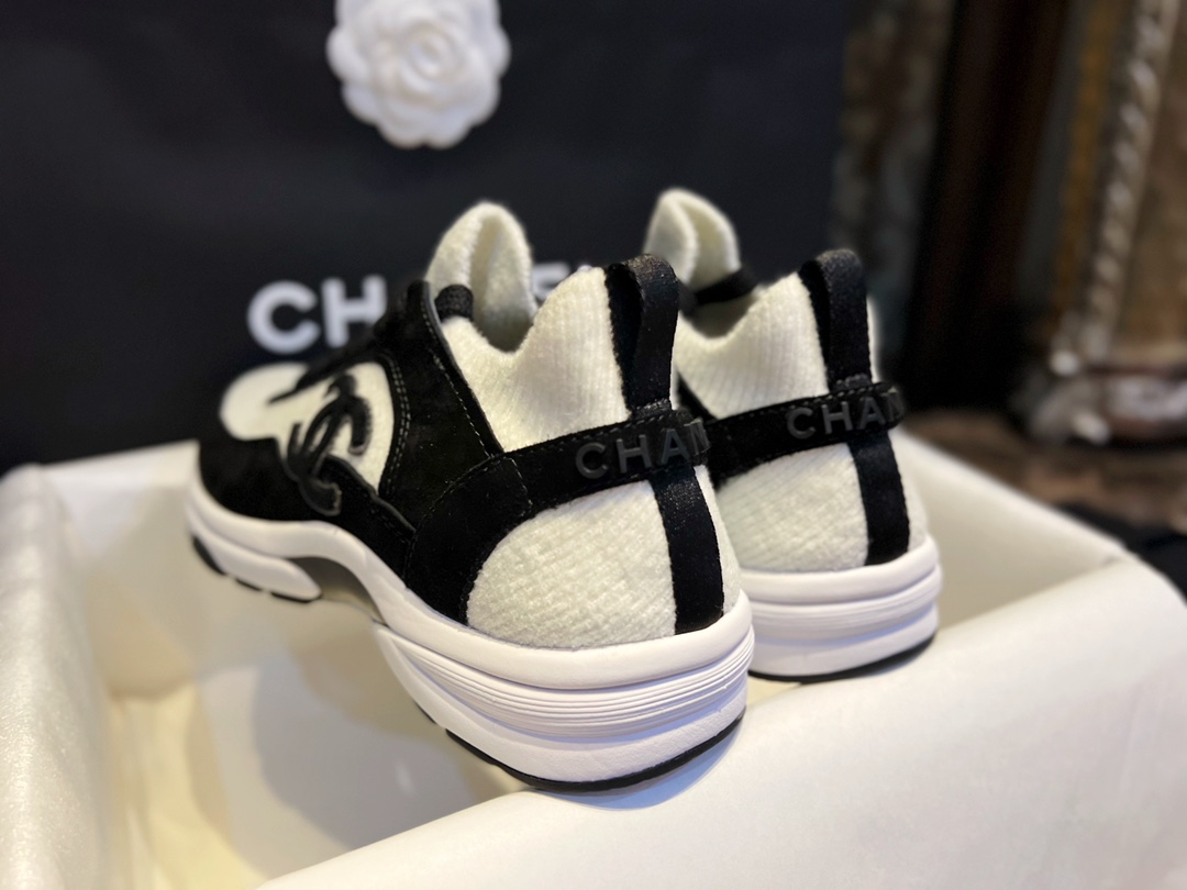 Chanel Panda Sock Sneakers