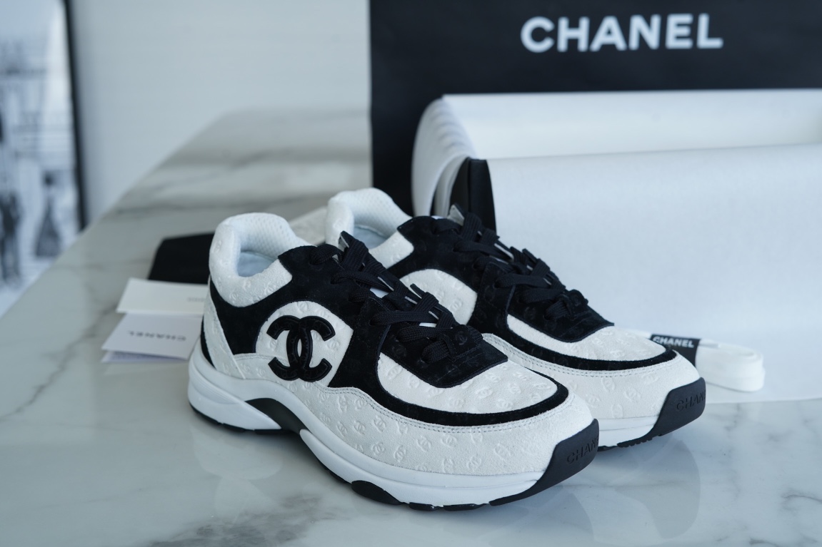 Chanel Embossed Panda Pattern Sneakers