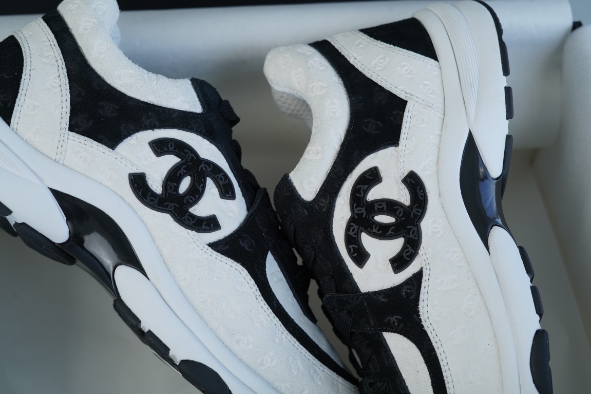 Chanel Embossed Panda Pattern Sneakers