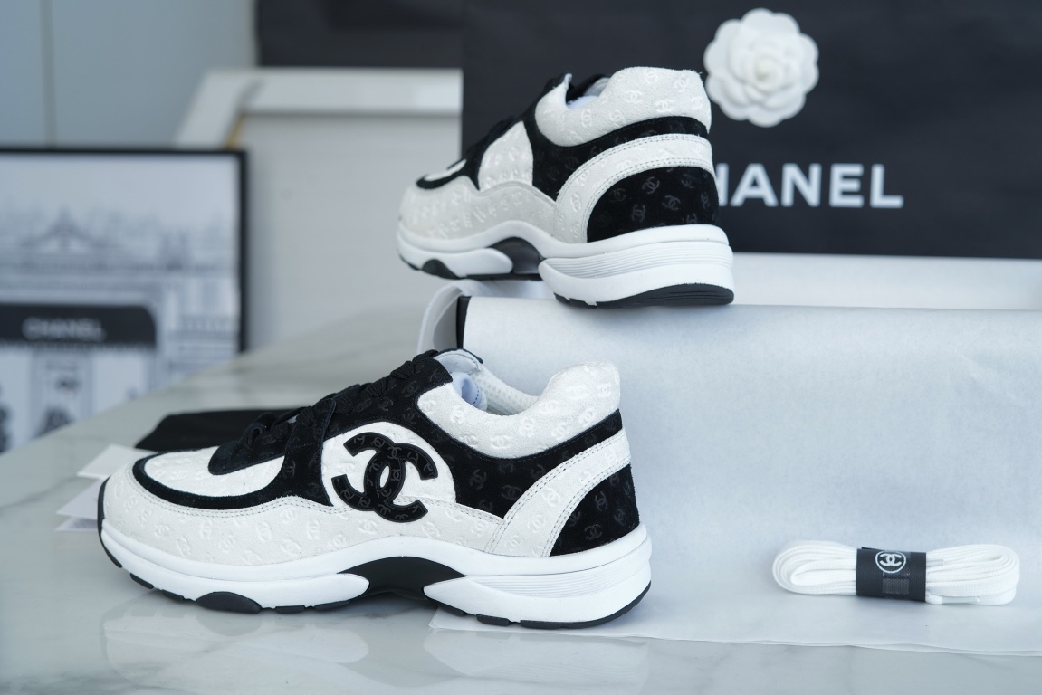 Chanel Embossed Panda Pattern Sneakers