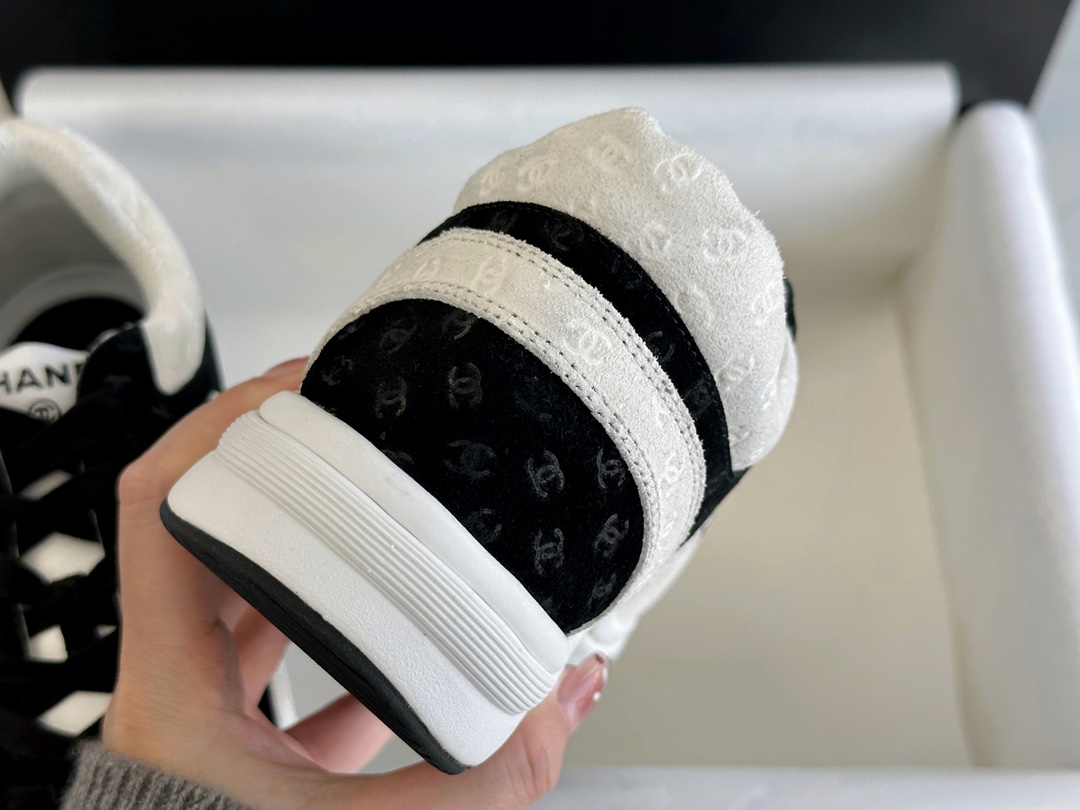 Chanel Embossed Panda Pattern Sneakers