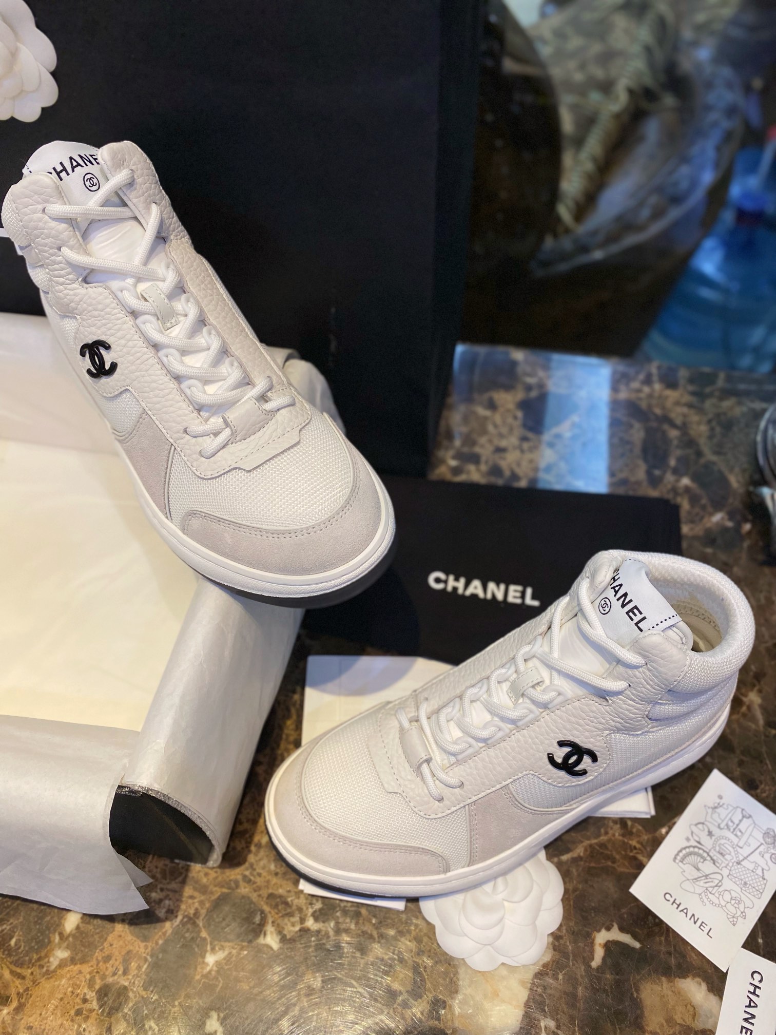 Chanel High-Top White Sneakers