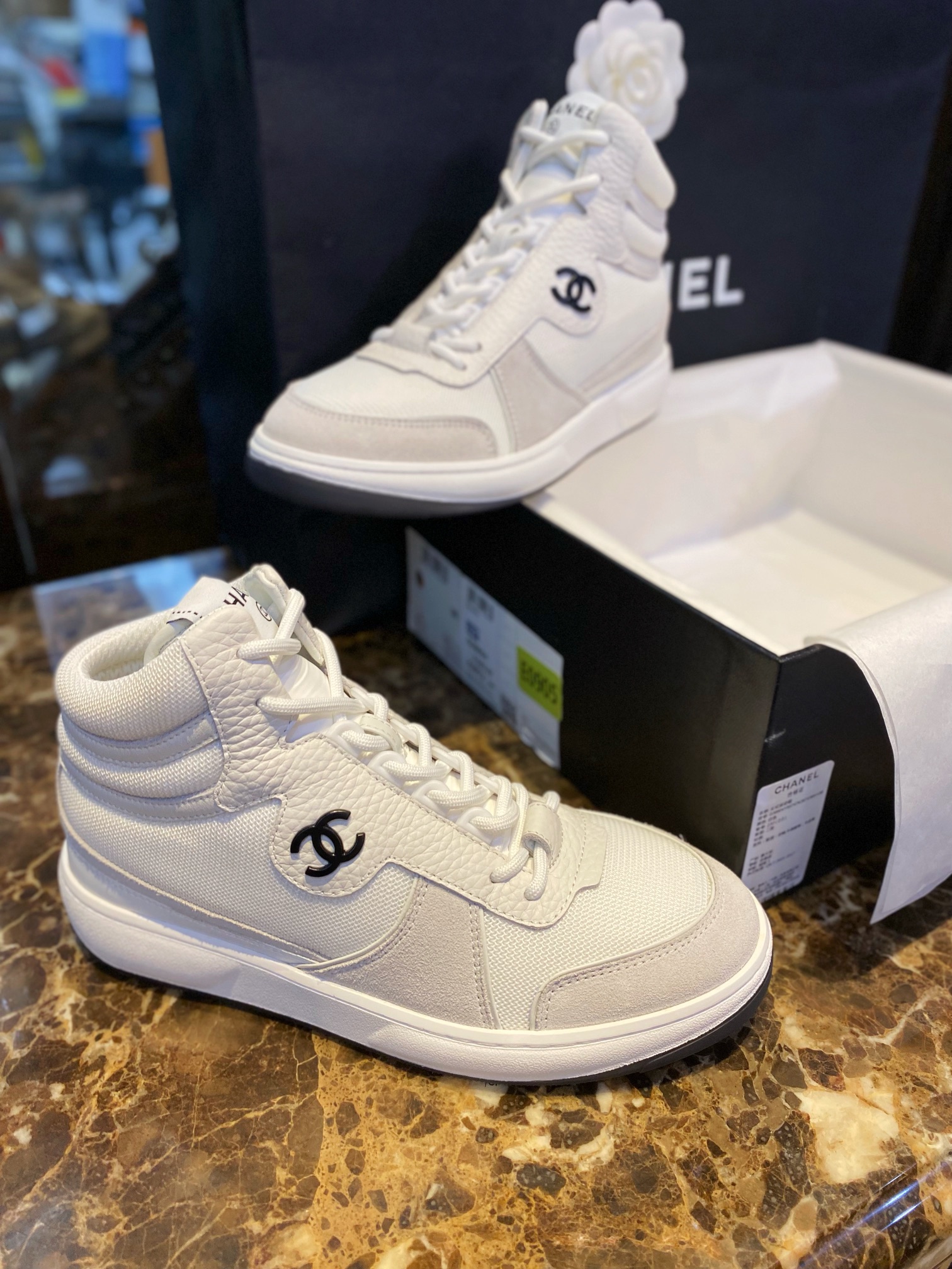 Chanel High-Top White Sneakers