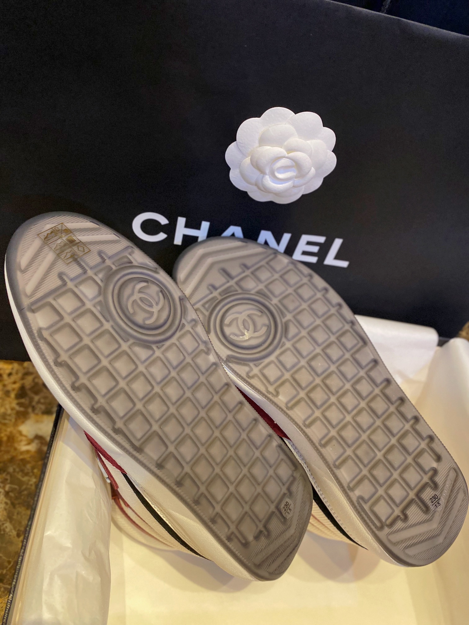 Chanel Red High-Top Sports Shoes