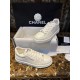 Chanel Minimalist Gold Foil White Shoes