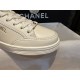 Chanel Minimalist Gold Foil White Shoes