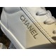 Chanel Minimalist Gold Foil White Shoes