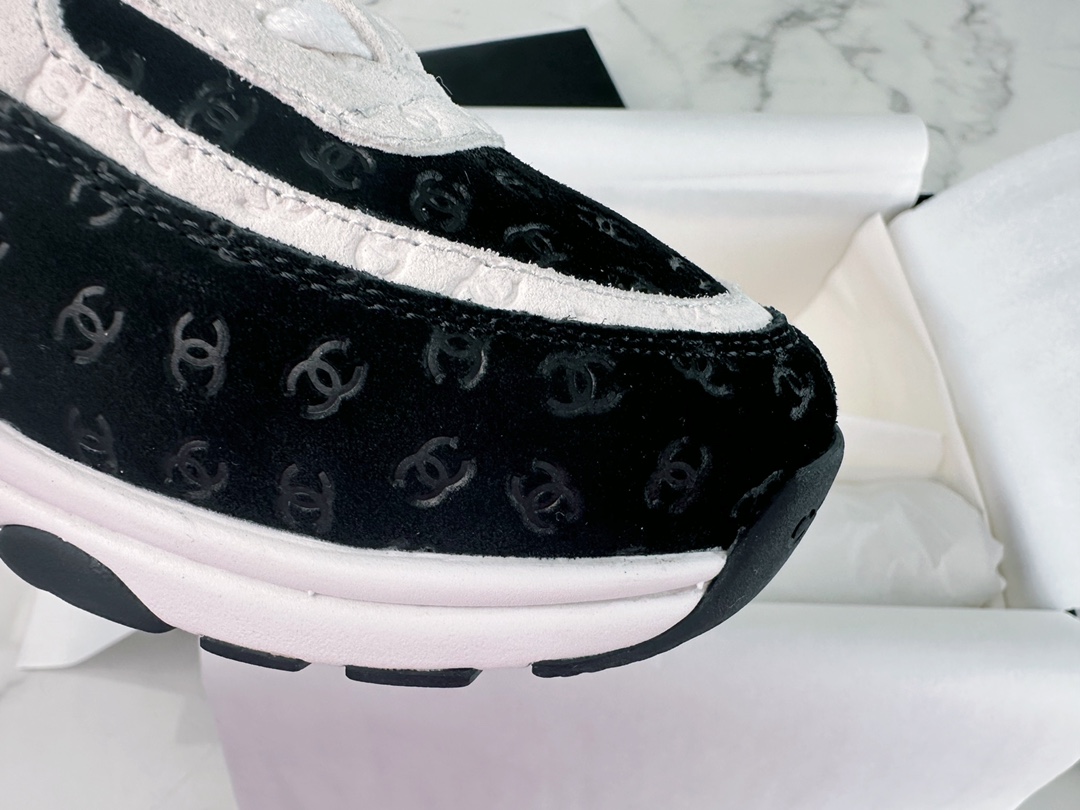 Chanel Dark Pattern Black and White Panda Sneakers