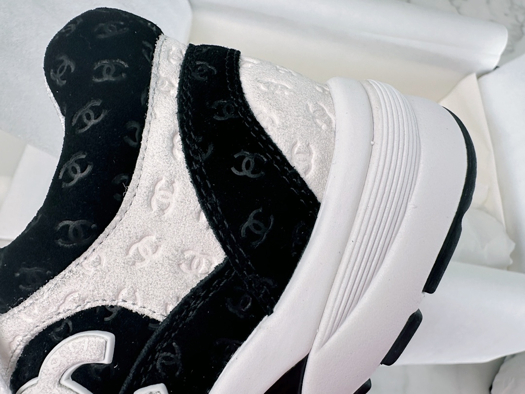 Chanel Dark Pattern Black and White Panda Sneakers