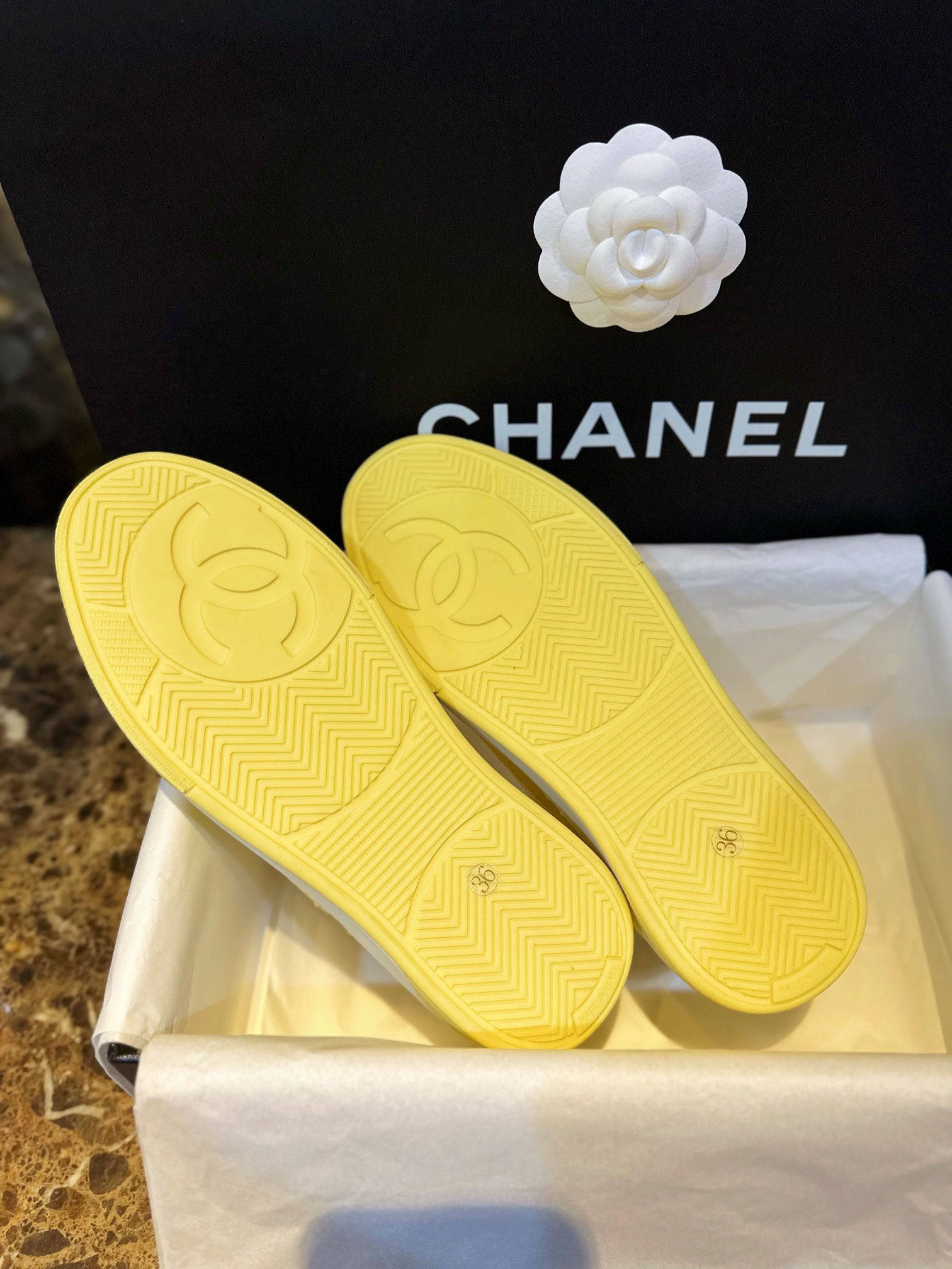 Chanel Little Yellow Chick Canvas Sneakers