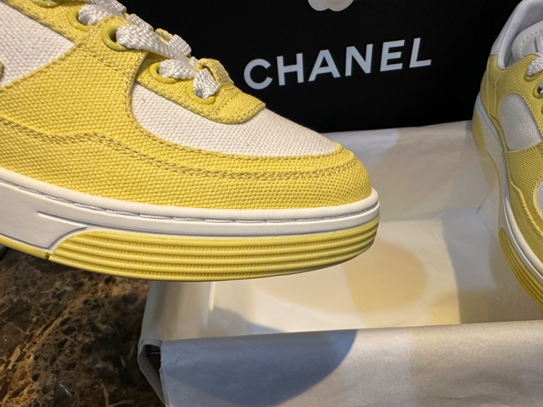 Chanel Little Yellow Chick Canvas Sneakers