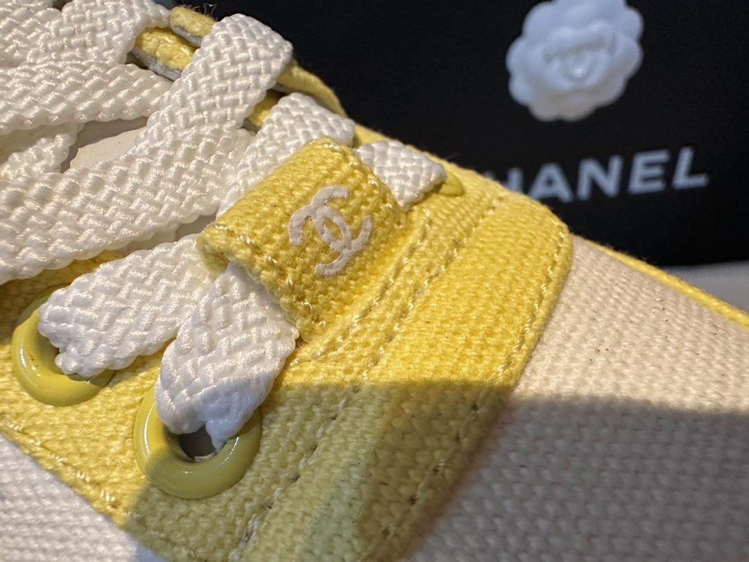 Chanel Little Yellow Chick Canvas Sneakers