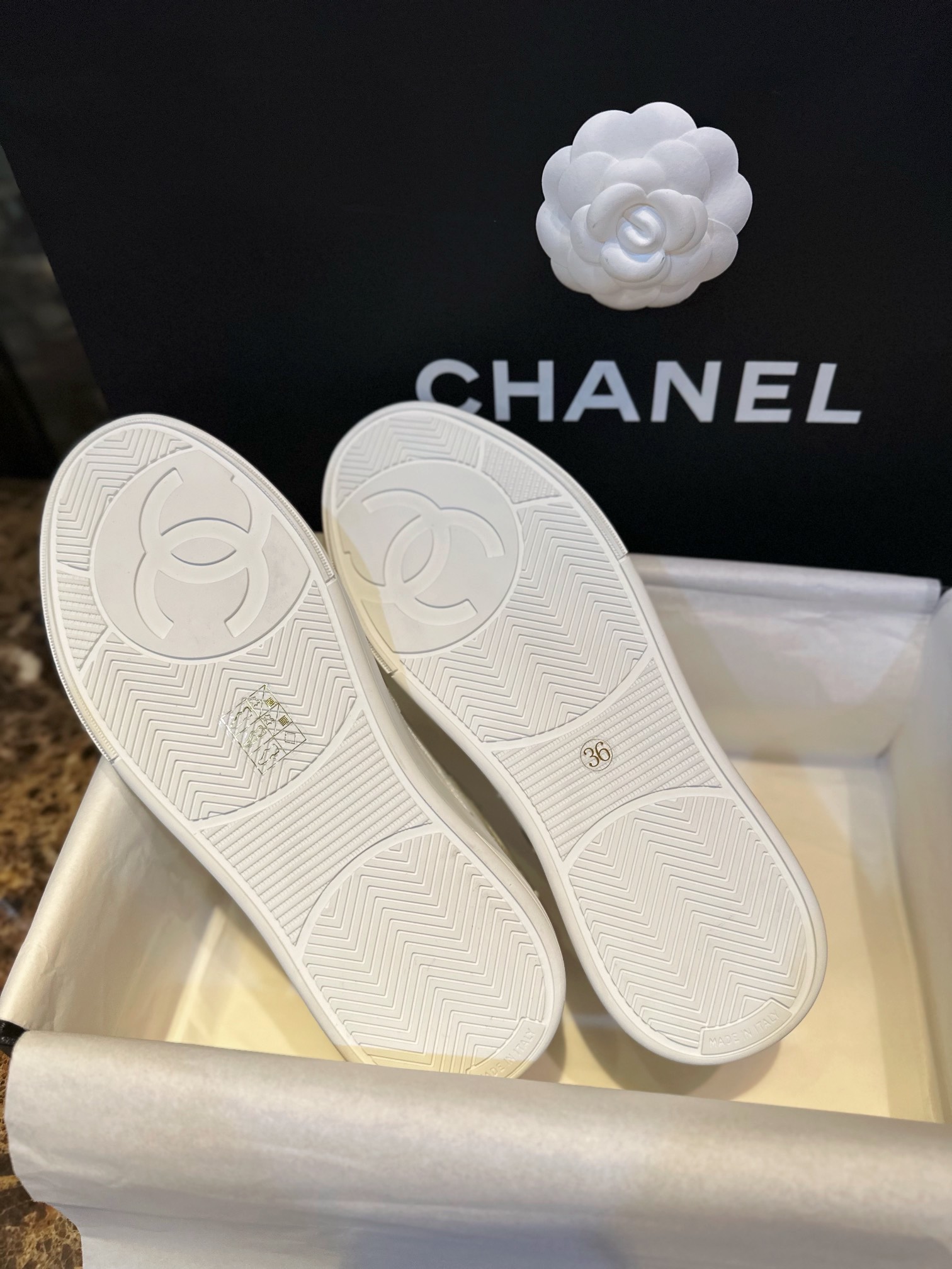 Chanel White Air Force 1 Sneakers